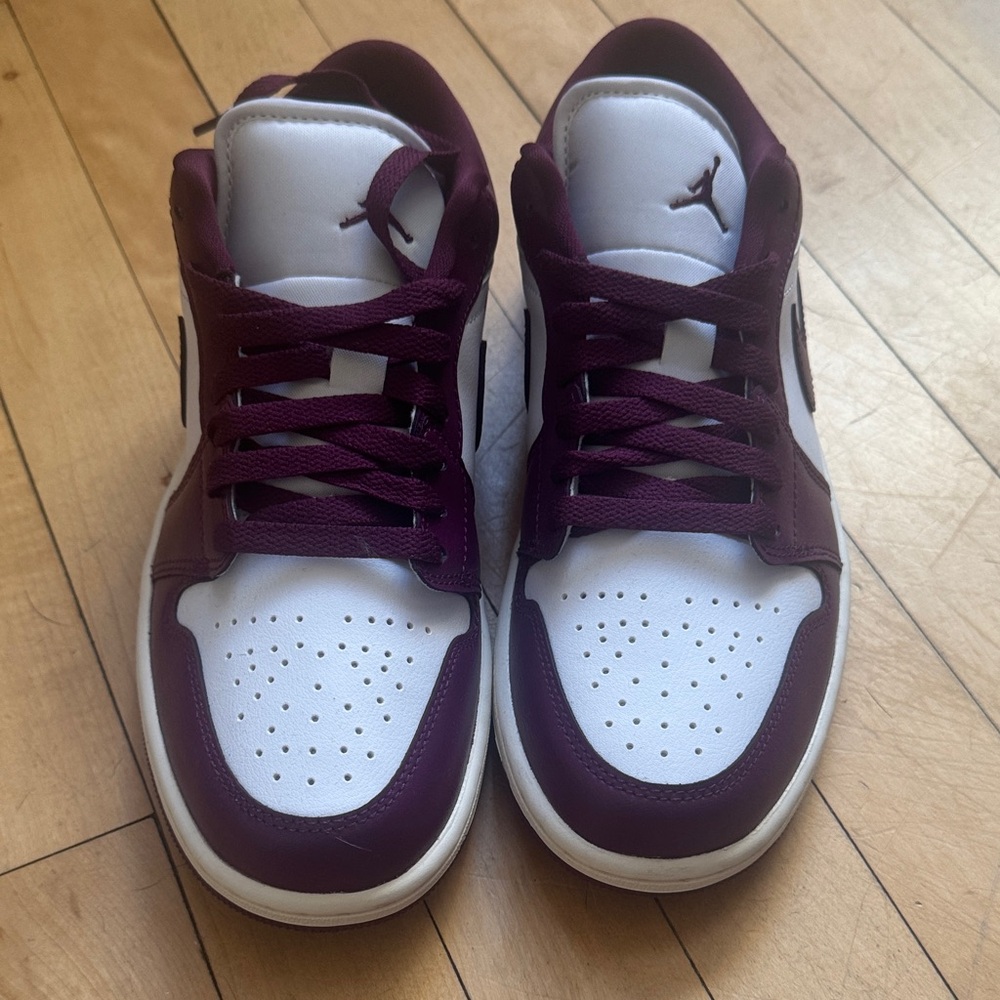 Jordan women’s  Burgundy and White Sneakers